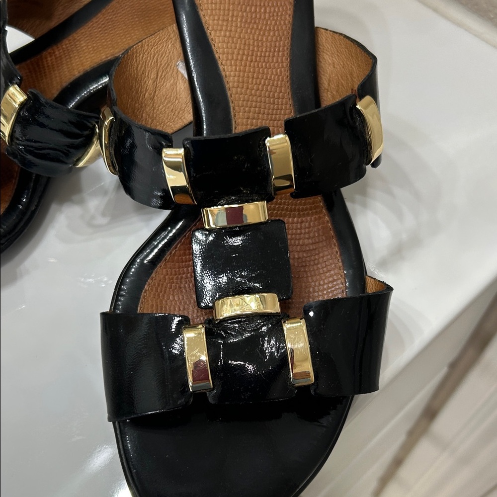 Sofft Women's Black and Gold Slide Sandals - Picture 3 of 8